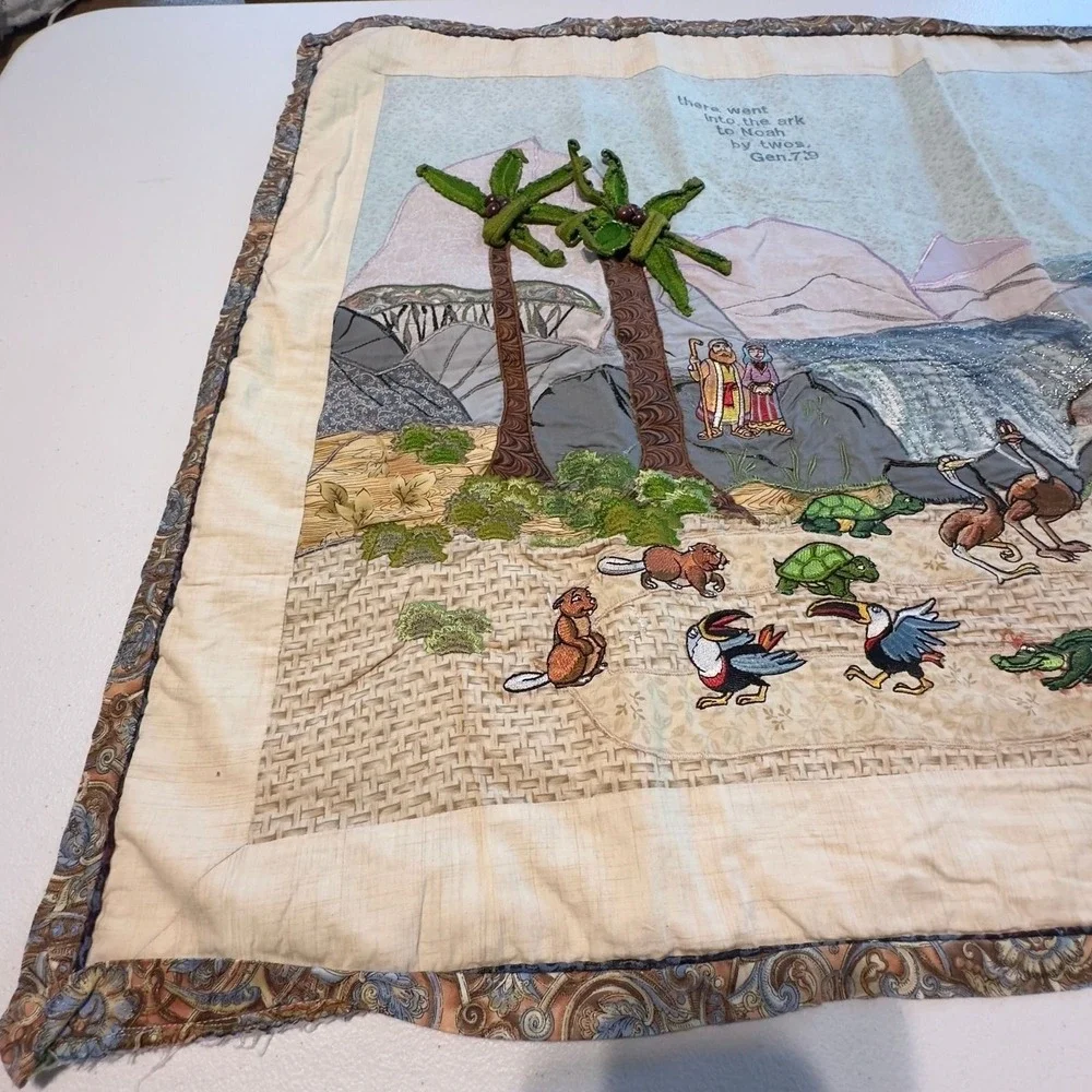 Wall hanging 37 x 24.5 –‎ Noah's Ark religious Catholic Christian animals